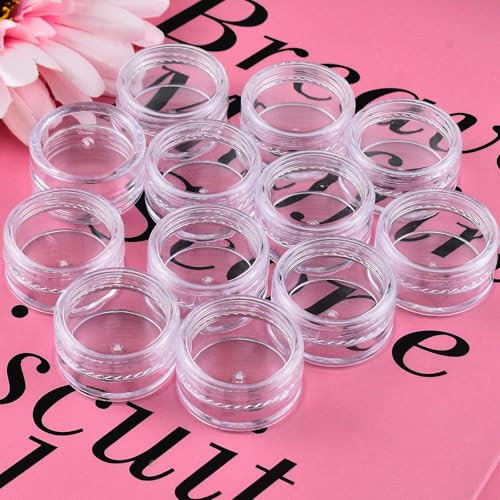 Clear Plastic Cosmetic Jars with Screw Lids 5g Travel Pots 12 Pcs