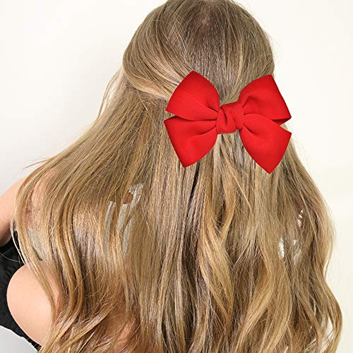 YAXAMING 2 Pcs Red Bow Hair Clips Large Bowknot Barrettes for Women