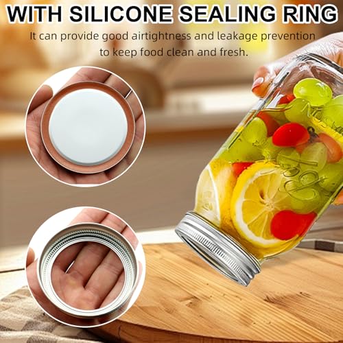 Regular Mouth Canning Lids and Rings - 12 Pack Mason Jar Seal Set