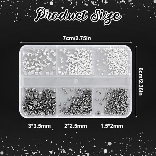 Gothic Nail Art Charms and Rhinestones Kit with Studs and Spikes