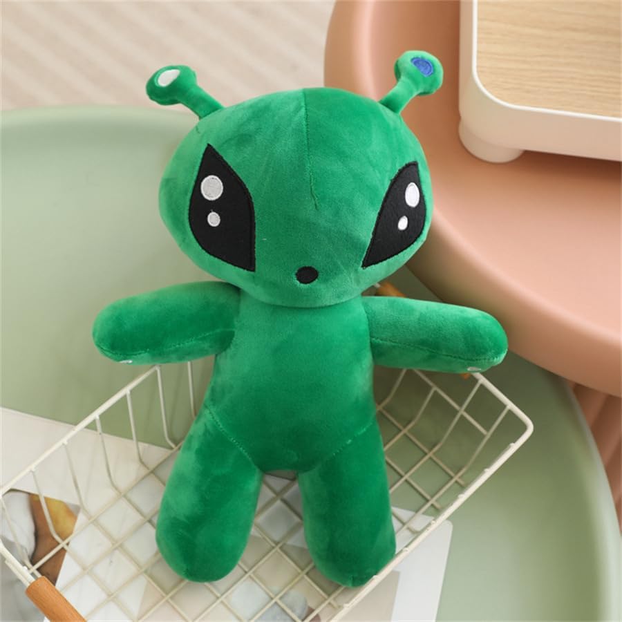 OSOCU 13.5in Adorable Green Alien Plush Toy - Ultra-Soft Stuffed Figure for Home & Room Decor | Perfect Gift for Sci-Fi Fans