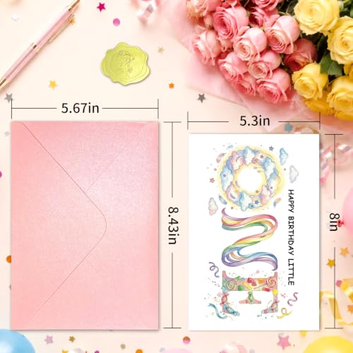 Rainbow ONE Typography First Birthday Card - Gender Neutral