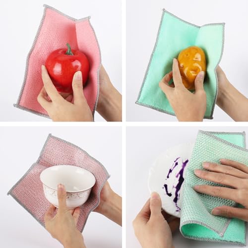 LoveBB 24-Pack Non-Scratch Dual-Sided Dish Cloths, 7.9x7.9"