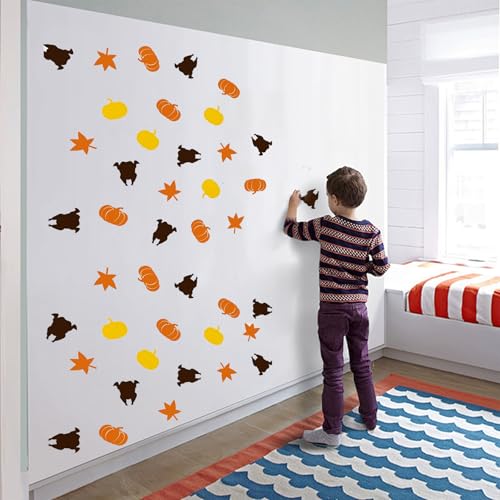Fall Confetti Thanksgiving Table Decorations Maple Leaves and Pumpkins