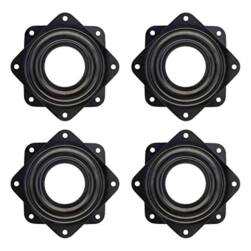 Kasteco 4 Pack 2.8 Inch Lazy Susan Turntable - 100 LB Capacity, Black