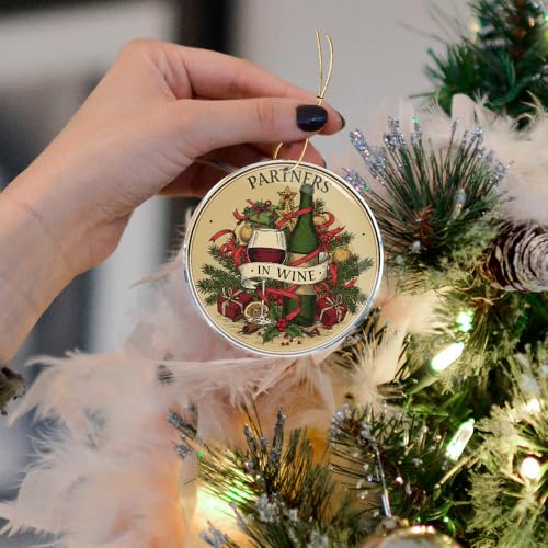 Partners in Wine Funny Acrylic Christmas Ornament Holiday Decor