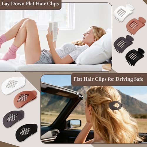 Atoden Flat Hair Claw Clips Large Non-Slip Hair Accessories for Thick Hair 8Pcs