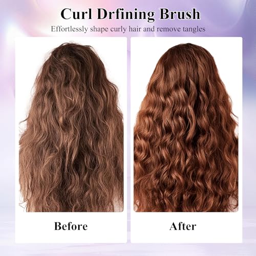 KEXUEZE Curl Defining Styling Brush with Cleaning Claw, Violet