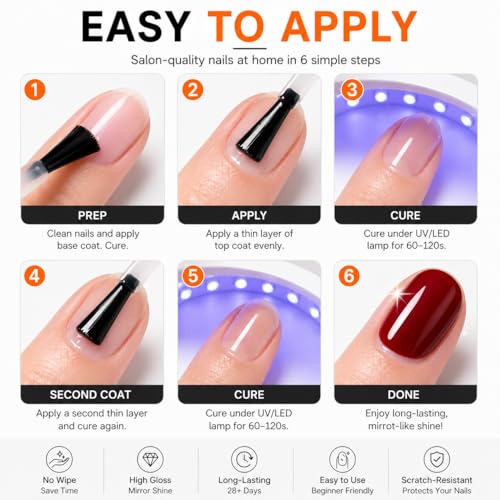 XCVPL No Wipe Gel Top Coat - 15 mL High Gloss UV/LED Nail Polish