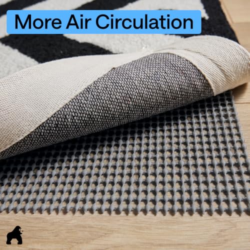 Gorilla Grip Non-Slip Rug Pad for Hardwood Floors, 2' x 6', Grey