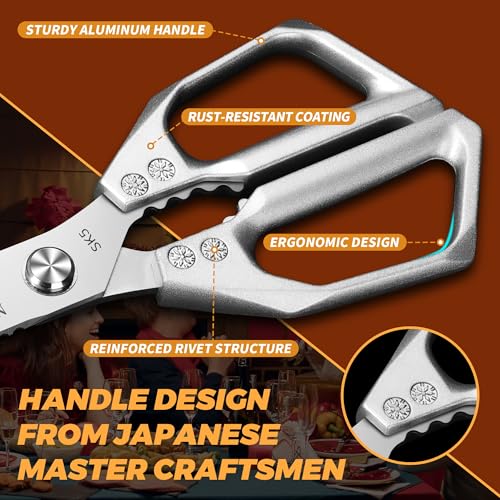 K-Y Heavy Duty Kitchen Shears - All Purpose Stainless Steel Food Scissors
