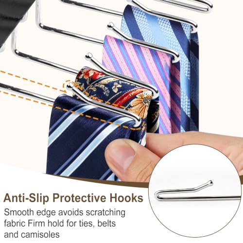 SOGCASE Wooden Tie and Belt Hanger, 24-Hook Rotating Closet Organizer (1-Pack)