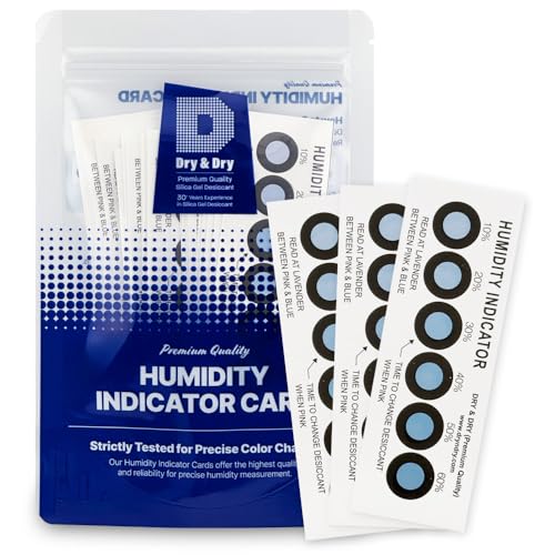 Premium Humidity Indicator Cards - 20 Pack, Reusable, 10-60% RH