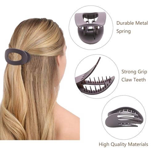 B.PHNE Flat Hair Claw Clips - Matte Non-Slip Duckbill Styling Clips