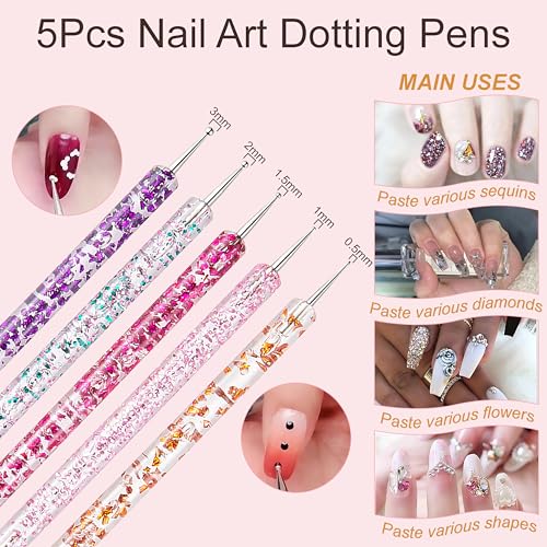 MYR 34-Piece Nail Art Brush Set and Design Kit with Dotting Tools