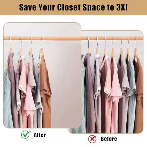 50 Pcs Hanger Connector Hooks - Space-Saving Clothes Organizer