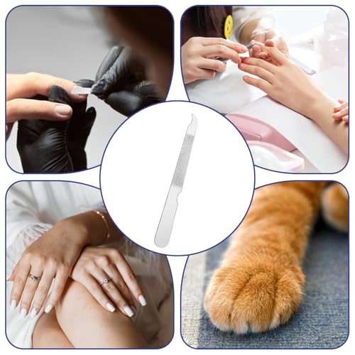 Zelphvt 12 Pcs Metal Nail Files - 3.6 Inch Stainless Steel Fingernail Files with Cleaner Tip