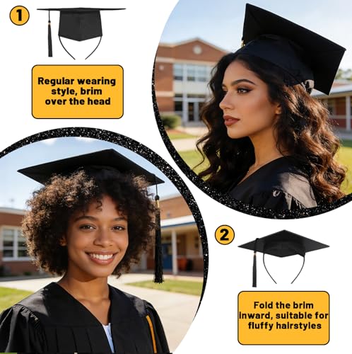 Pirekul Graduation Cap Headband Insert - Secure Non-Slip Holder for Hairstyle Preservation