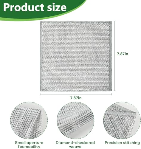 12-Pack Non-Scratch Double-Layer Wire Dish Cloths for Kitchen