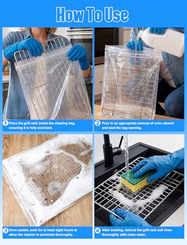 4-Pack Heavy Duty No Scrub Oven Rack Cleaner Bags