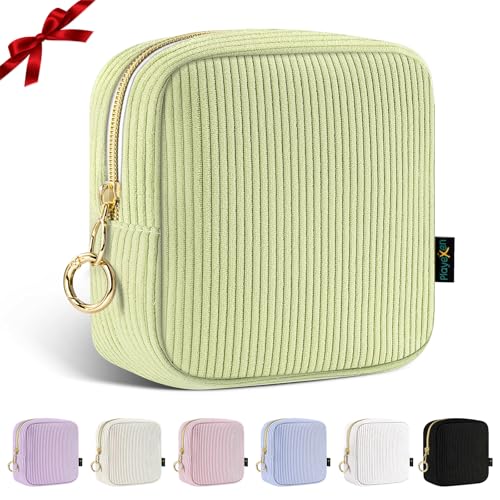 Corduroy Small Makeup Bag for Purse Portable Mini Travel Cosmetics Pouch
