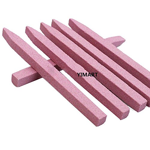Yimart 5Pcs Stone Nail Files & Cuticle Remover V-Shaped Trimmer Buffers