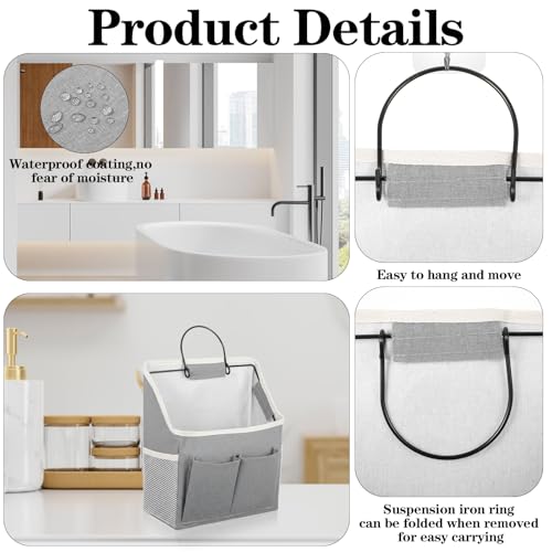 Wall Hanging Storage Basket with Pockets, Cotton-Linen Organizer