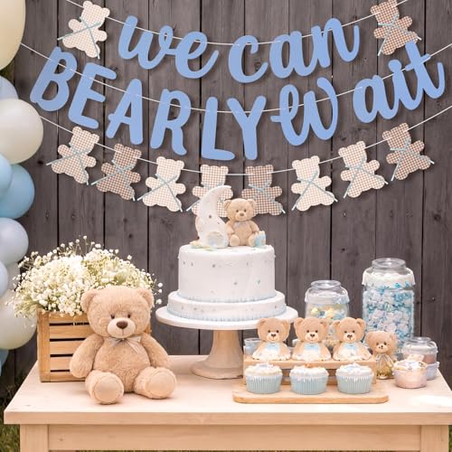 We Can Bearly Wait Teddy Bear Baby Shower Banner and Garland Set