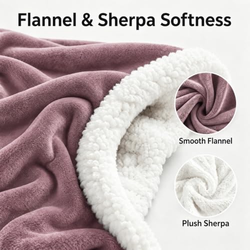 Electric Heated Blanket Twin Size 62x84 Purple with 10 Heat Settings & Auto Shut Off