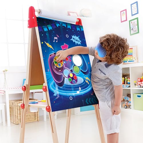 Video Game Party Game Set with Poster and 36 Sticker Pins for Kids Birthday