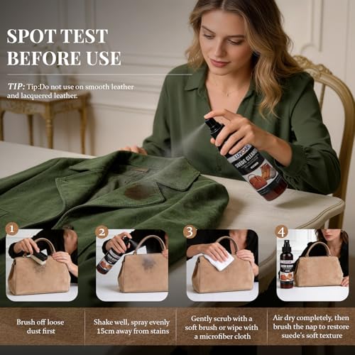 Luvoar Suede Cleaner and Restorer Spray - 4oz All-in-One Care Kit