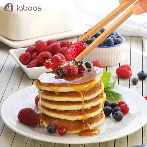 Magnetic Bamboo Toast Tongs - 8" Cooking Utensils Set of 2
