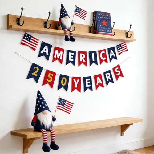 America 250th Anniversary Banner - Patriotic 4th of July Decor