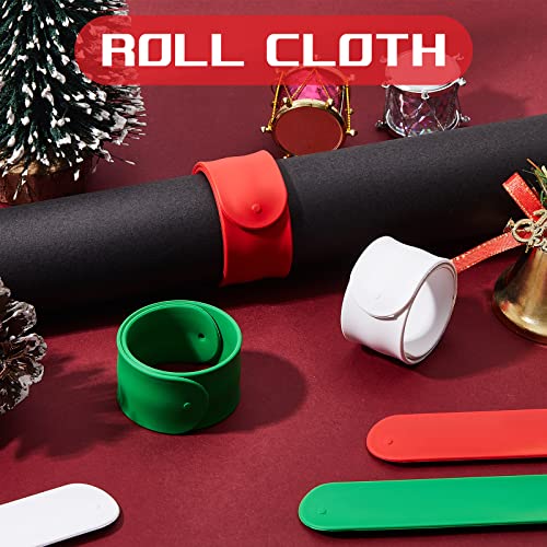 Charniol 12-Piece Silicone Gift Wrapping Paper Roll Holders - Red, Green, White