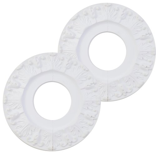 Risbay 2PCS White 10.12" PU Ceiling Medallion Ring Light Fixtures Ceiling Medallion Ceiling Fan Light Covers for Light Fixtures and Ceiling Fans