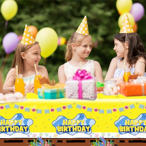 JU XIN Yellow Tablecloths for Birthday Parties | 2 Pcs, 70.8 x 42.5 Inch