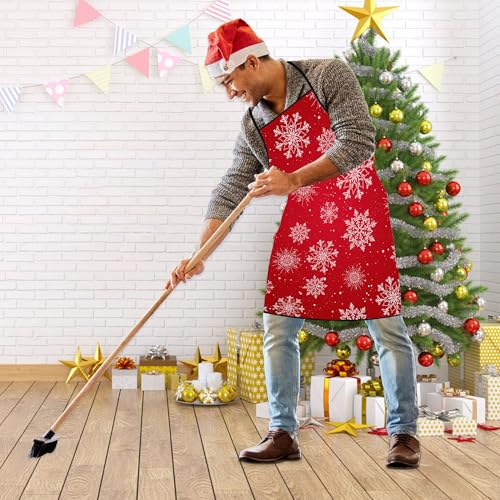 Christmas Snowflakes Apron for Men Women Kids - Holiday Kitchen Cooking & Baking