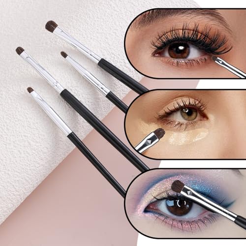 4-Piece Mini Eye Makeup Brush Set for Eyeshadow Eyeliner and Concealer