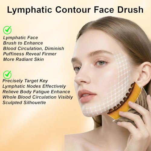 Lymphatic Contour Face Brush for Facial Sculpting and Drainage