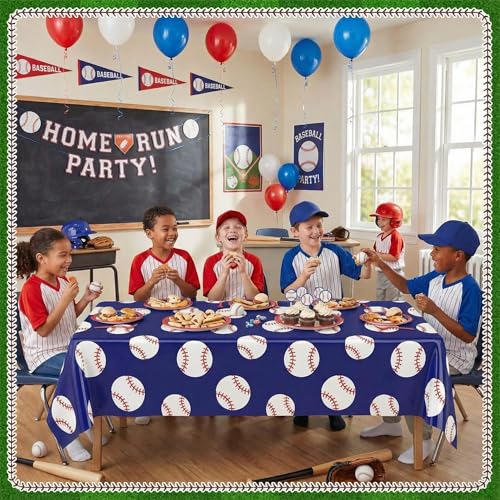 Tenceur Baseball Tablecloths, 2 Pcs Rookie of The Year Party Supplies