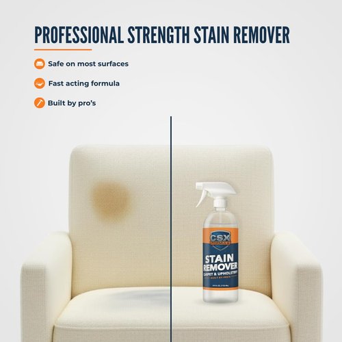 CSX Powerful Stain Remover 24oz – Heavy Duty Carpet & Upholstery Cleaner, Professional Strength, Deep Clean Formula – Removes grease, wine, coffee, ink, food, and more – Made in the USA