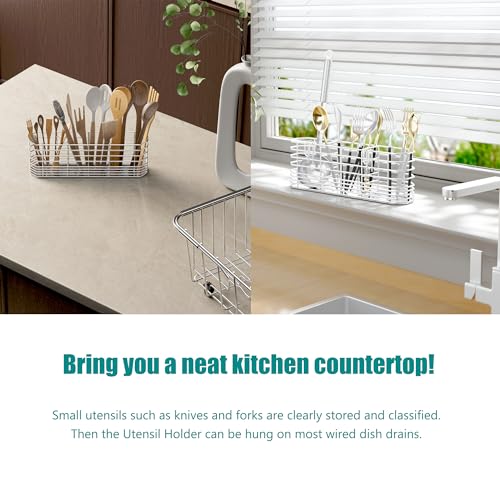 NiuYichee Stainless Steel Utensil Holder & Drying Rack - Silver