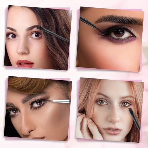Styquenzer 8 Pcs Eyeliner Brush Set - Angled, Flat & Fine Point Eye Brushes