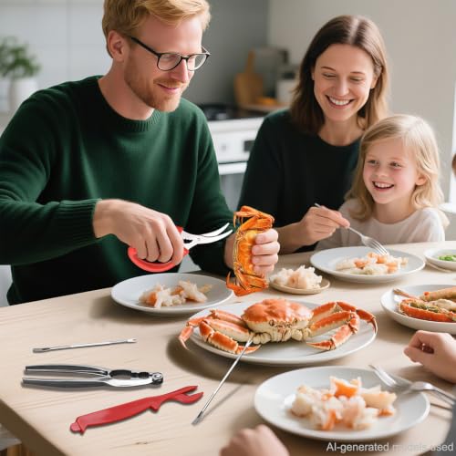 8-Piece Seafood Cracker Tool Set for Crab & Lobster - Storage Box Included