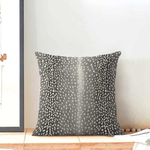 Antelope Print Pillow Covers 18x18 (Pack of 2) - Black Gray Boho Decor