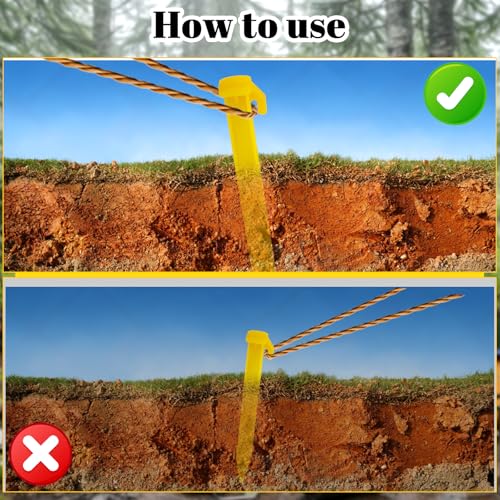 16PCS Plastic Tent Stakes, 5.7 Inch Durable Spike Hook Pegs Serrated Edges Heavy Duty Canopy Anchoring Awning Camping Carava Pegs for Outdoor Lawn Beach Garden Decoration and Fixation(Yellow)