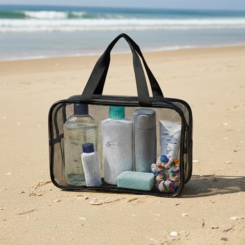 Portable Mesh Shower Caddy Bag - Large Capacity Quick Dry Toiletry Organizer