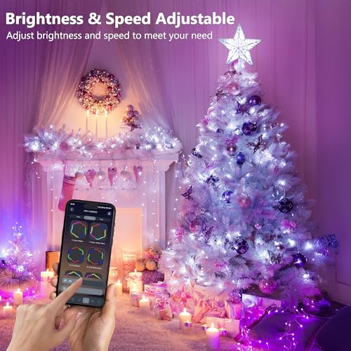 Brizled 9-Inch RGB Christmas Tree Topper with App & Bluetooth Control