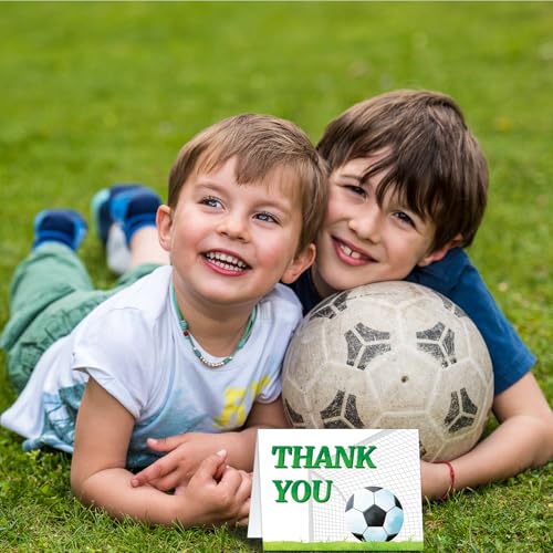 24 Pack Soccer Thank You Cards 4 x 5.25 Inches for Kids