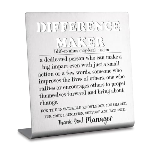 Manager Appreciation Stainless Steel Desk Plaque Inspirational Sign